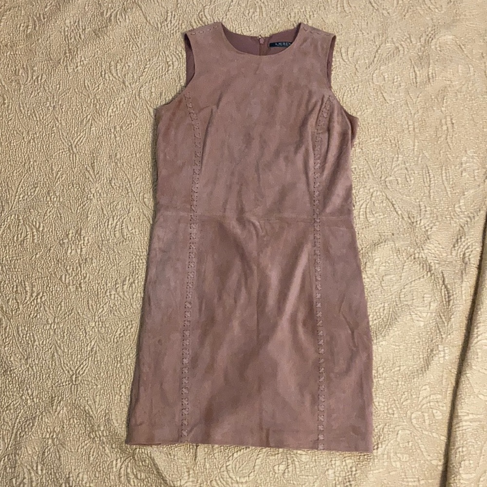 Lauren by Ralph Lauren goat suede dress.